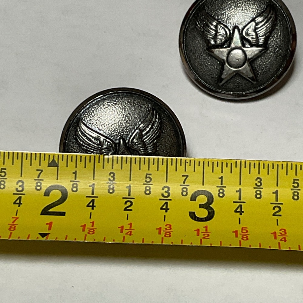 Waterbury Button Co Winged Star Military Buttons 3pc Silver Tone 0.75" Vintage - Picture 5 of 5